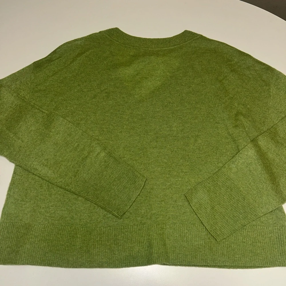 Rachel Zoe NWT 100% 2play cashmere sweater V-neck light green size extra large - Picture 8 of 8